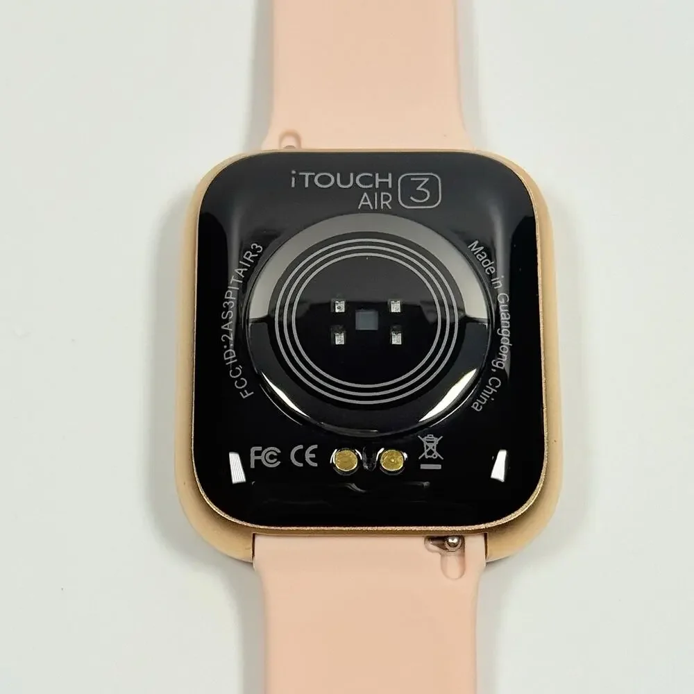 iTouch Wearables Air 3 Smartwatch Fitness Tracker Rose Gold Rubber Band